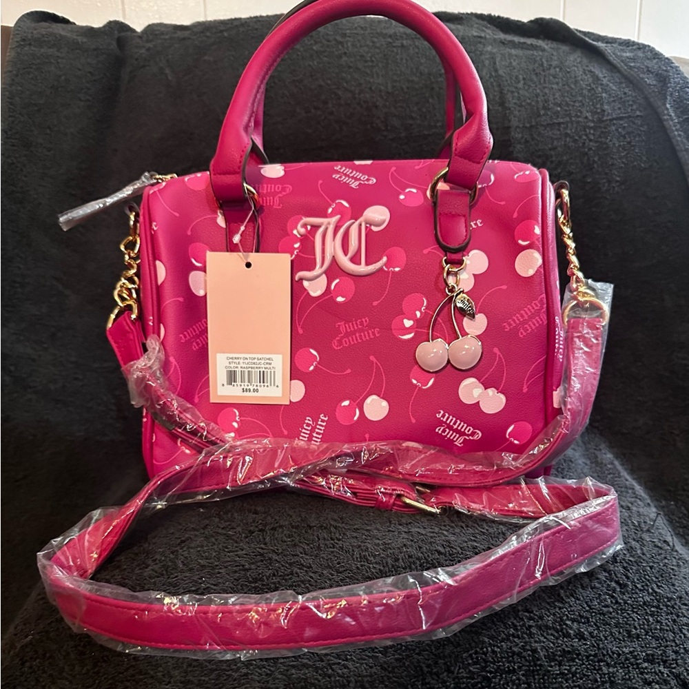 Juicy Couture Hot Pink Cherry Satchel Bag